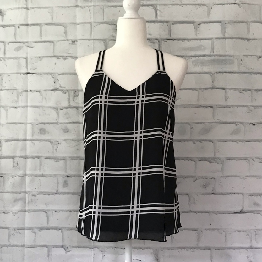 Fab’rik | Black & White Print Strappy, Flowy Tank
